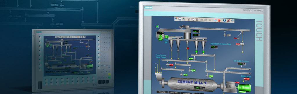 Pantalla de ejemplo de software de automatización industrial de una planta de hormigón